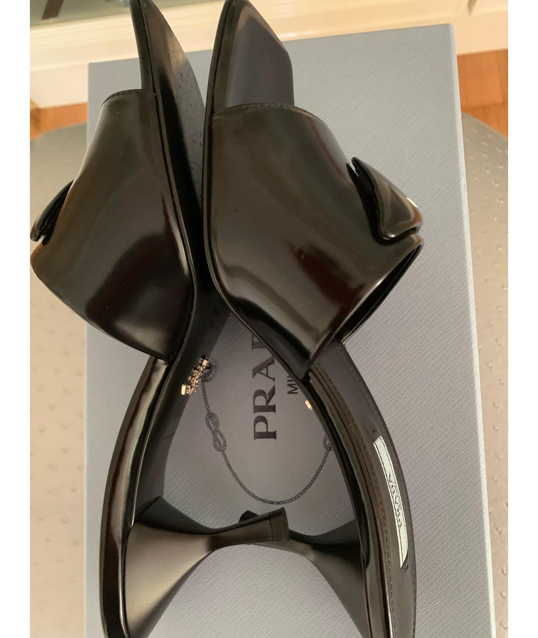 PRADA Черные кожаные мюли, фото 5