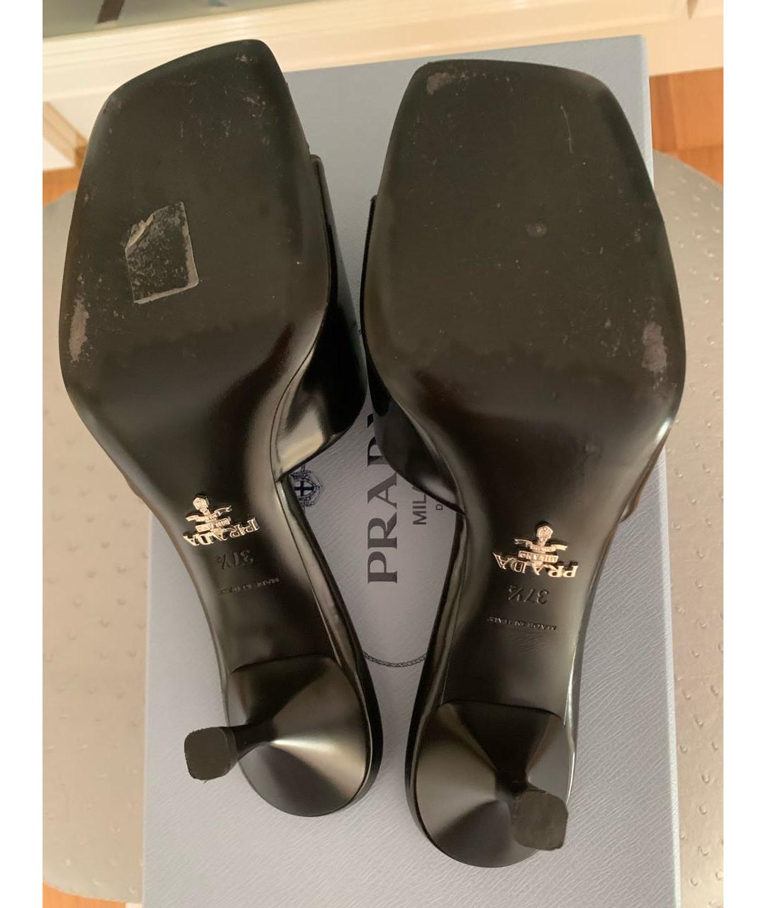 PRADA Черные кожаные мюли, фото 7