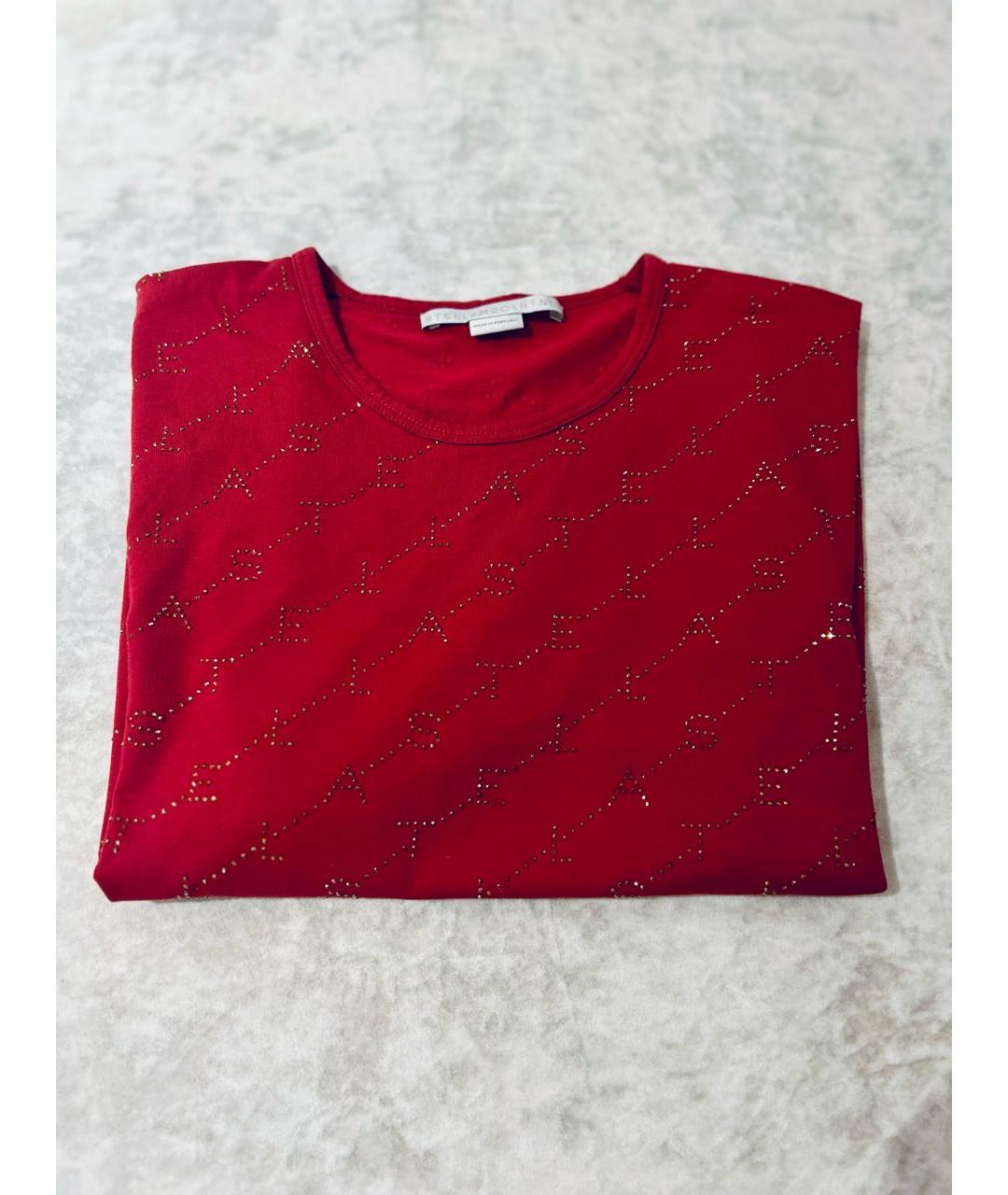 STELLA MCCARTNEY Бордовая хлопковая футболка, фото 4