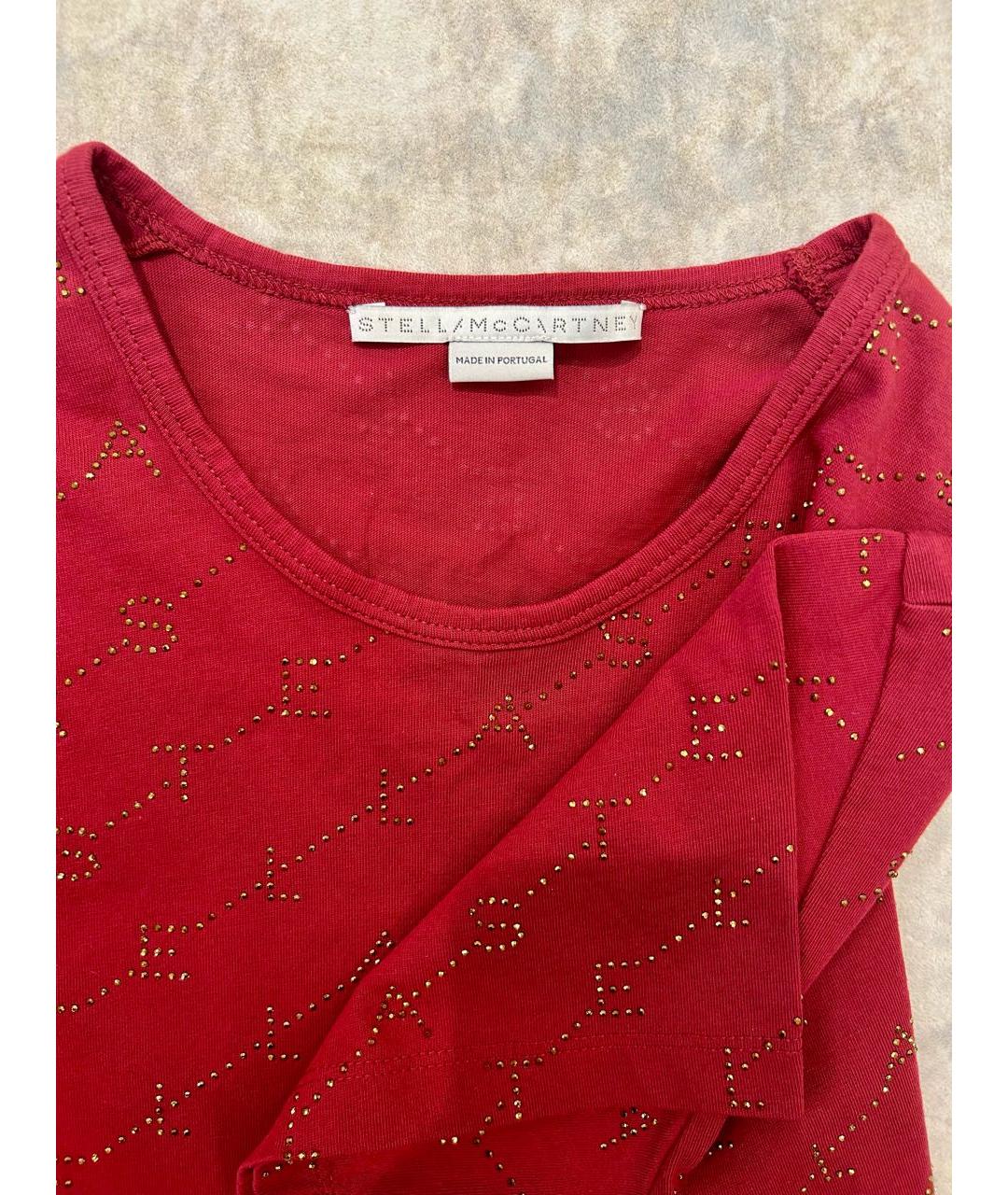 STELLA MCCARTNEY Бордовая хлопковая футболка, фото 3