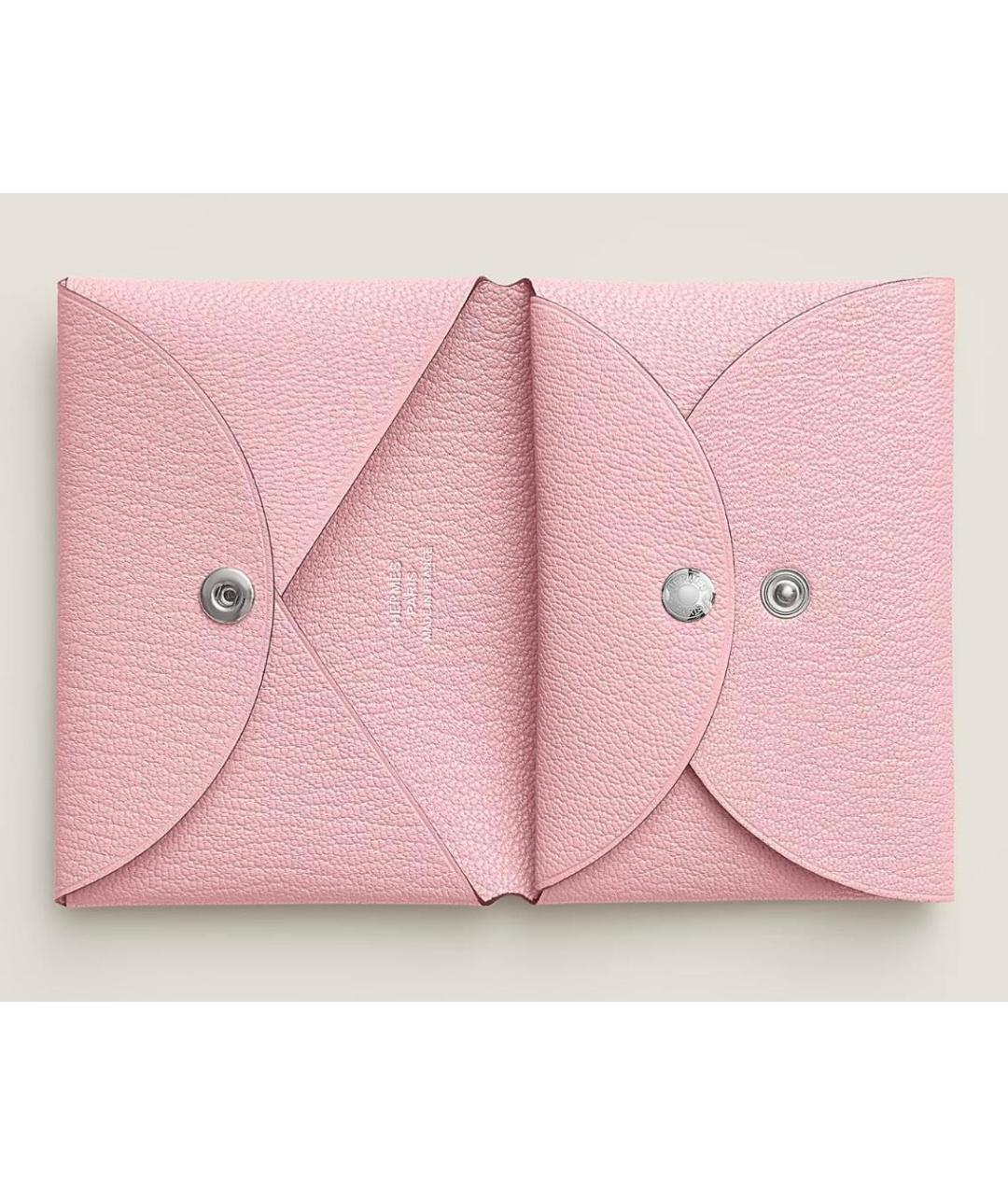 HERMES Розовый кожаный кардхолдер, фото 6