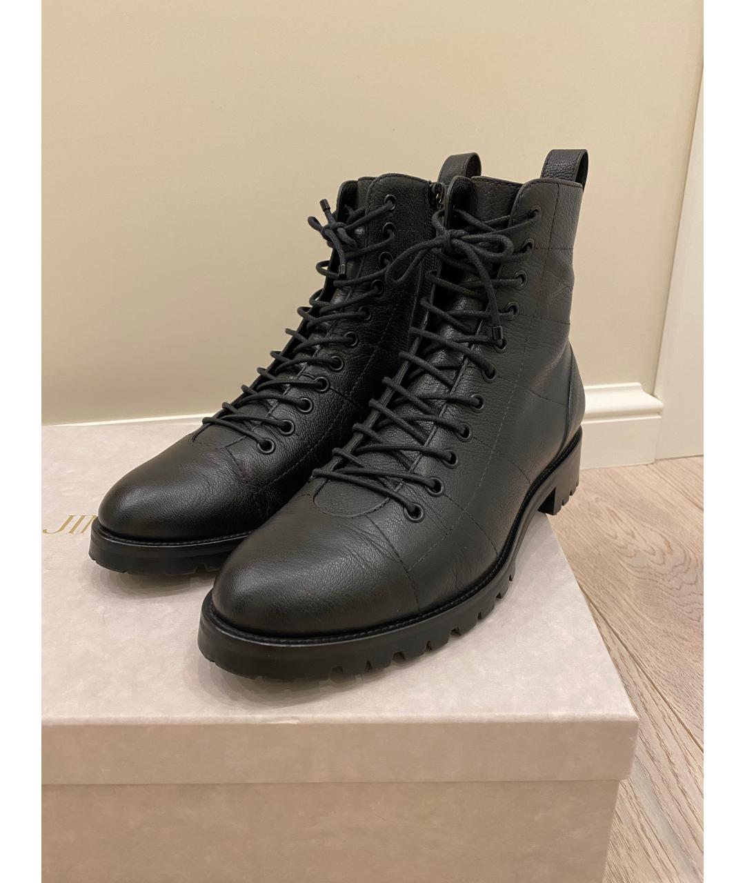 JIMMY CHOO Черные кожаные ботинки, фото 3