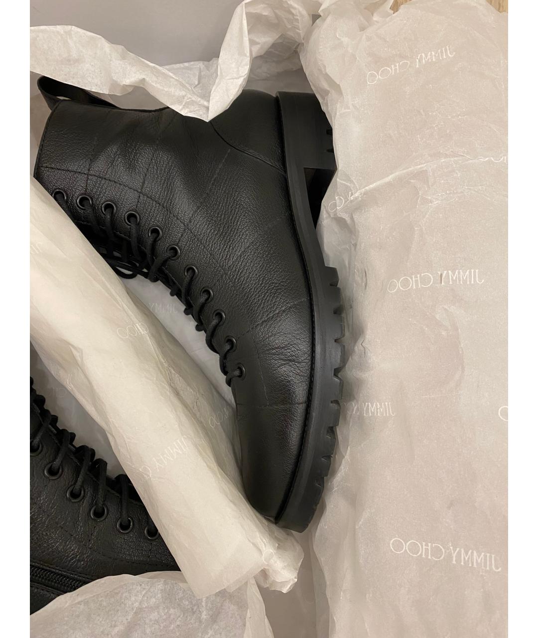 JIMMY CHOO Черные кожаные ботинки, фото 5