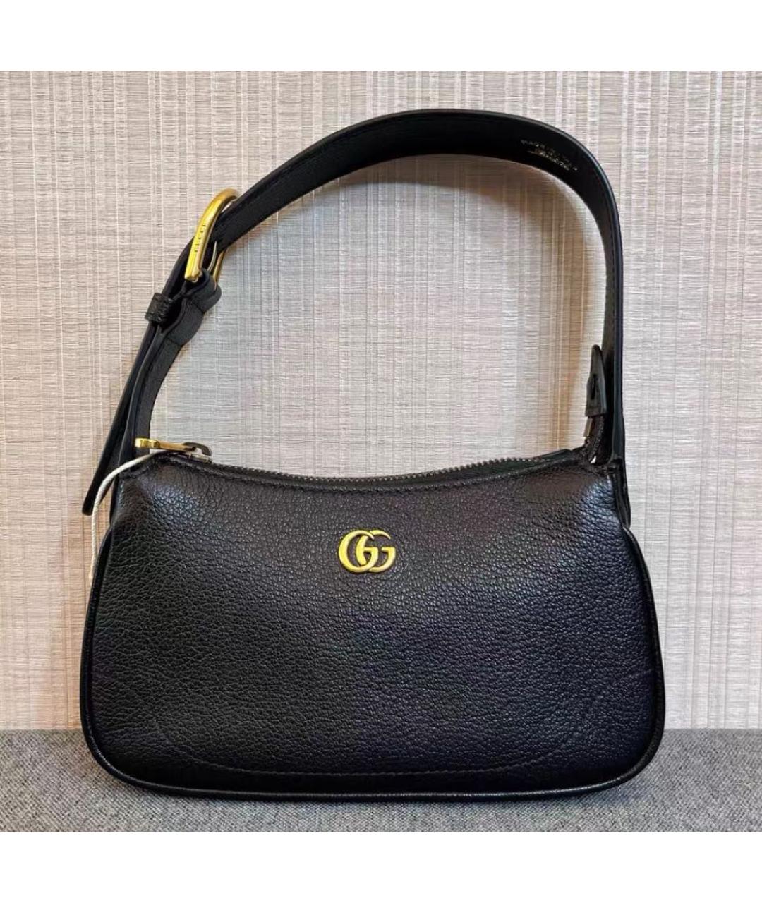 GUCCI Черная кожаная сумка через плечо, фото 2