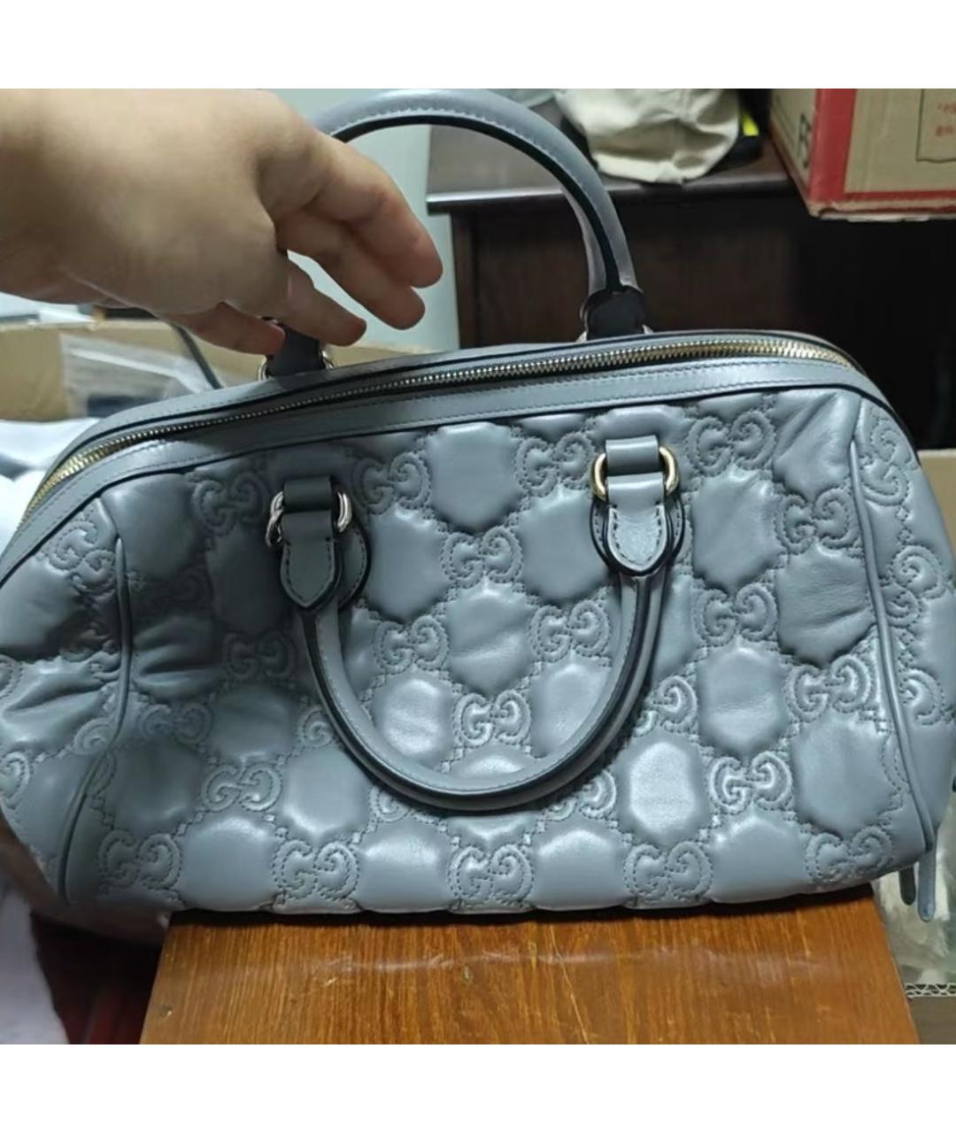 GUCCI Синяя кожаная сумка через плечо, фото 4