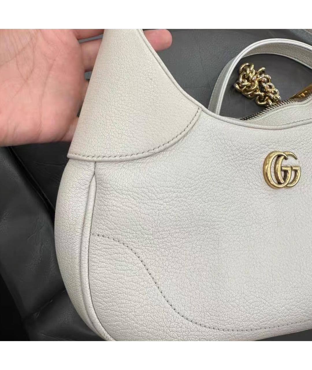 GUCCI Белая кожаная сумка с короткими ручками, фото 3