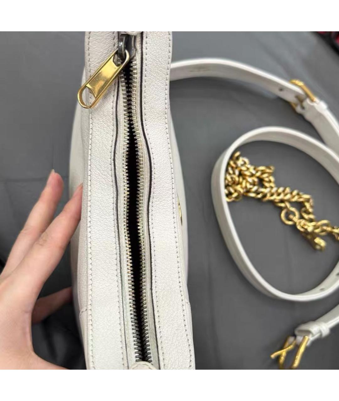 GUCCI Белая кожаная сумка с короткими ручками, фото 6