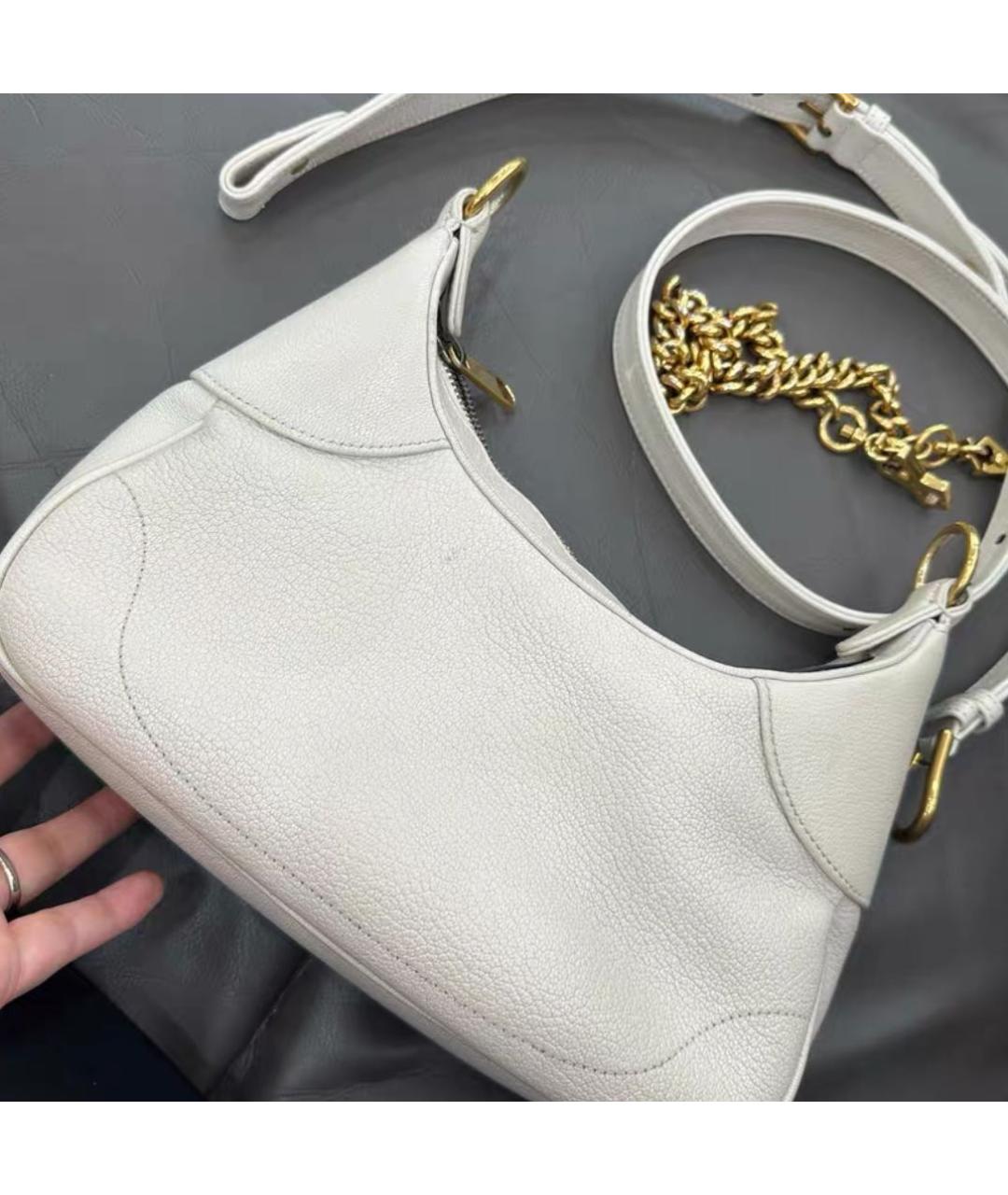 GUCCI Белая кожаная сумка с короткими ручками, фото 4