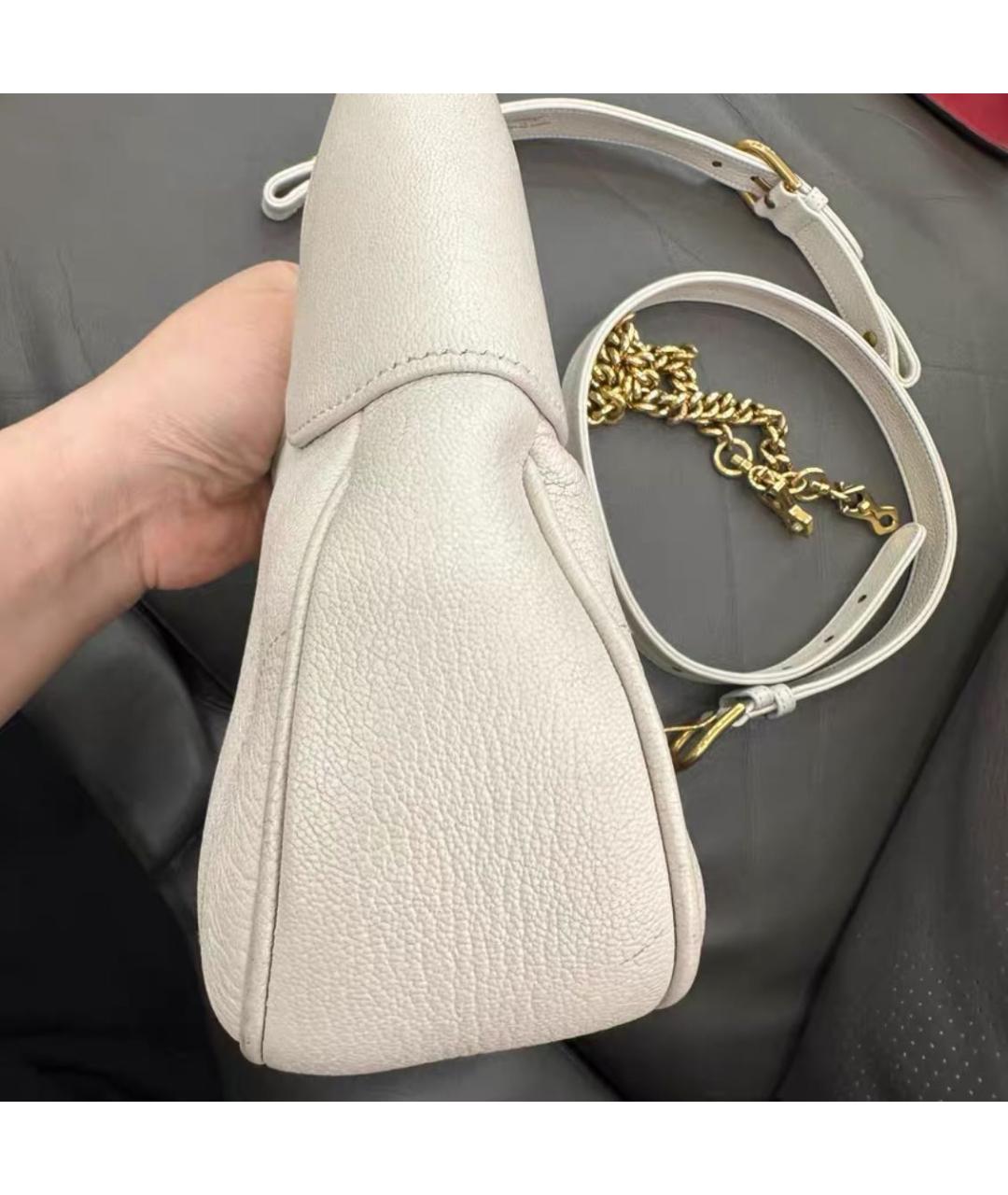 GUCCI Белая кожаная сумка с короткими ручками, фото 5