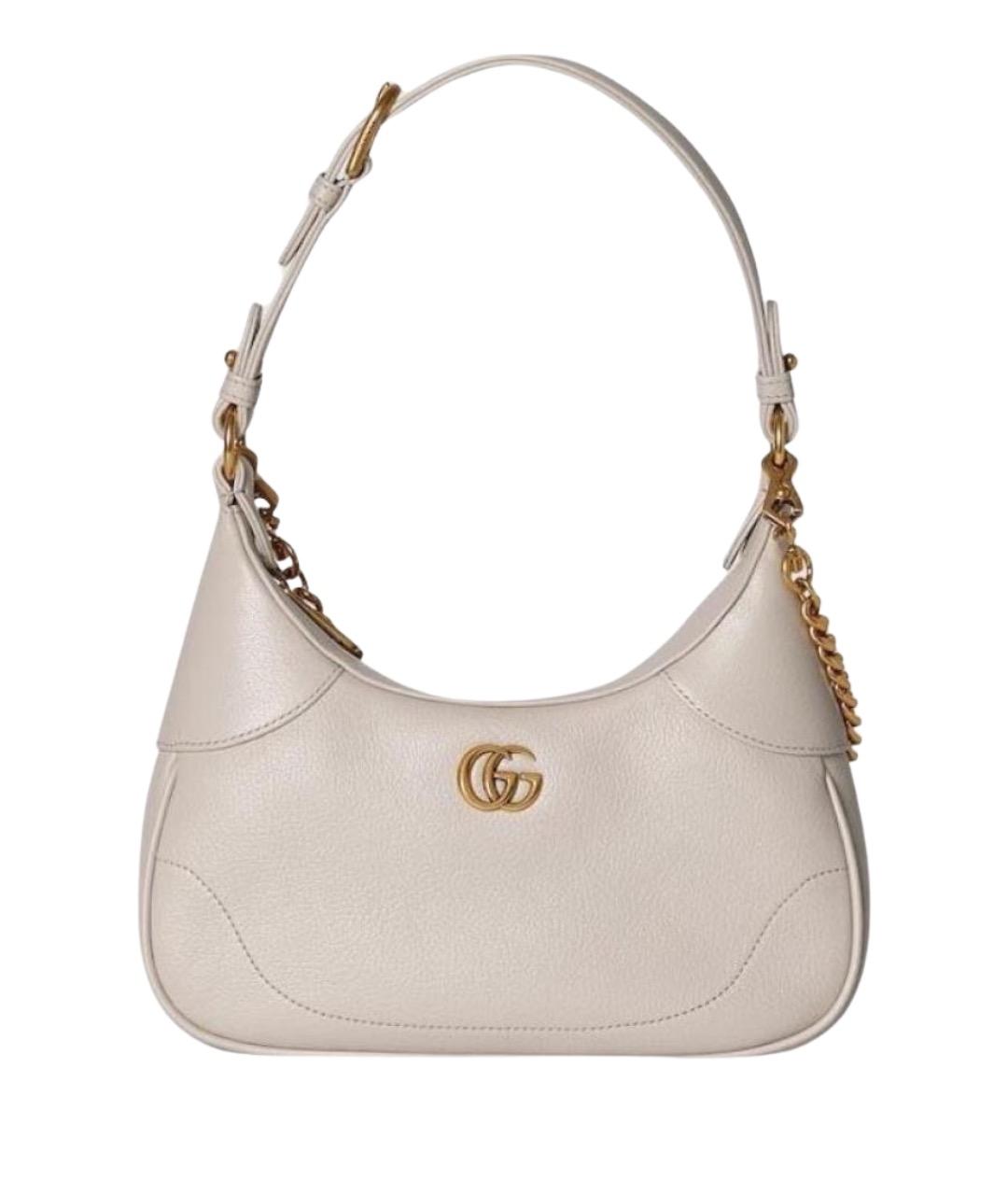 GUCCI Белая кожаная сумка с короткими ручками, фото 1