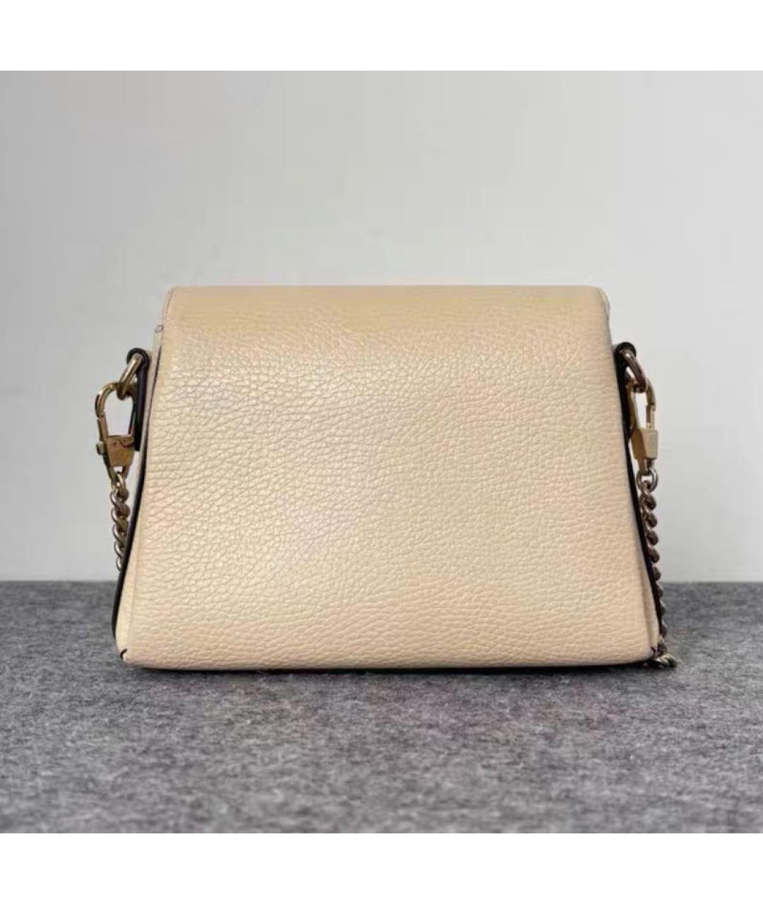GUCCI Бежевая кожаная сумка через плечо, фото 3