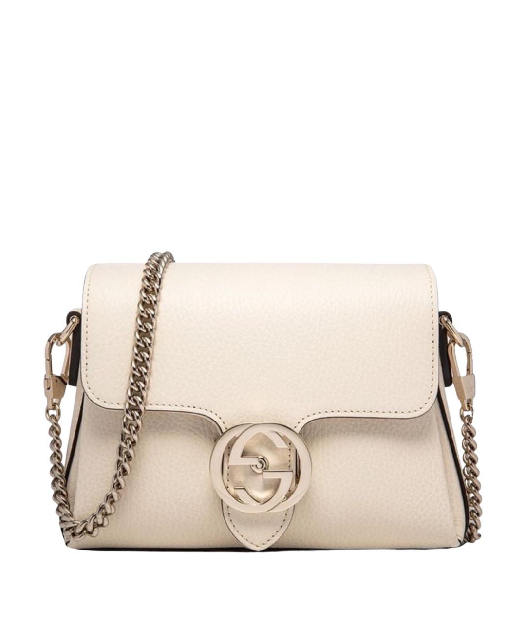 GUCCI Бежевая кожаная сумка через плечо, фото 1