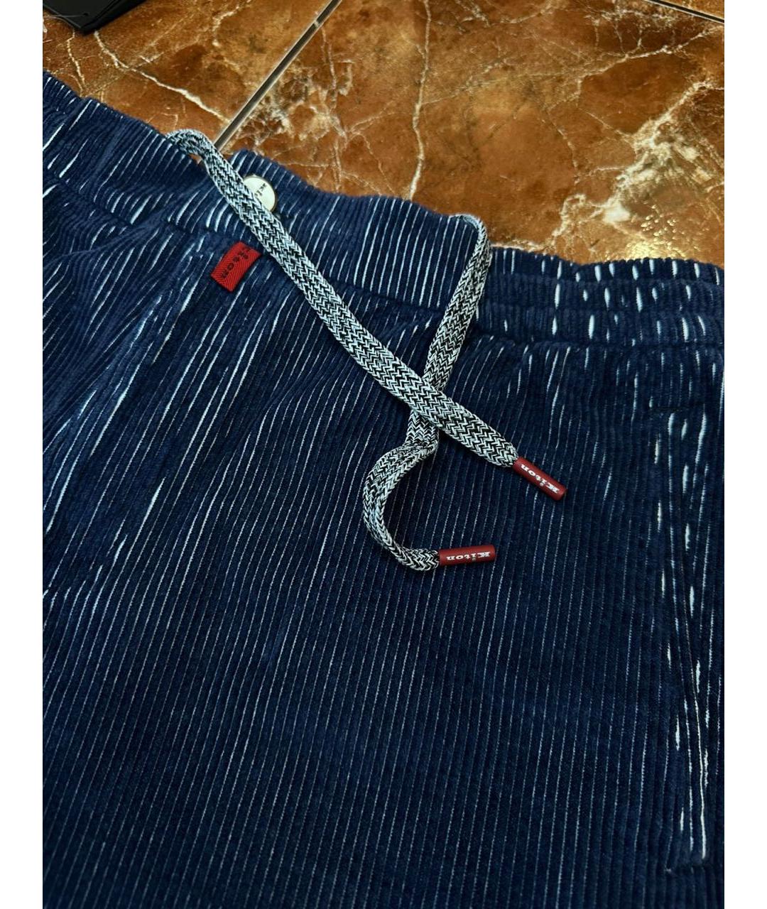 KITON Темно-синие хлопковые повседневные брюки, фото 5