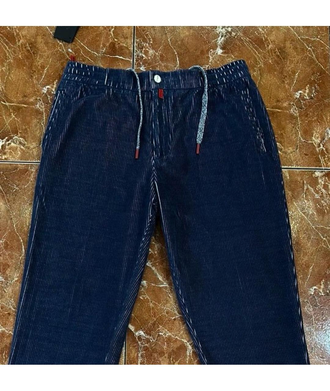 KITON Темно-синие хлопковые повседневные брюки, фото 3