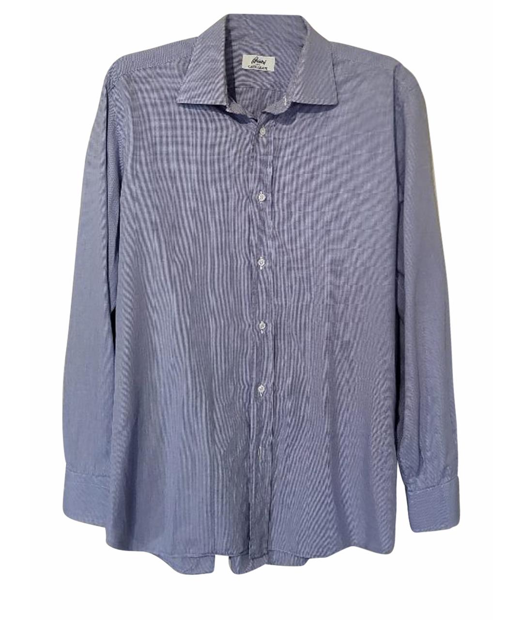 BRIONI Голубая хлопковая классическая рубашка, фото 1