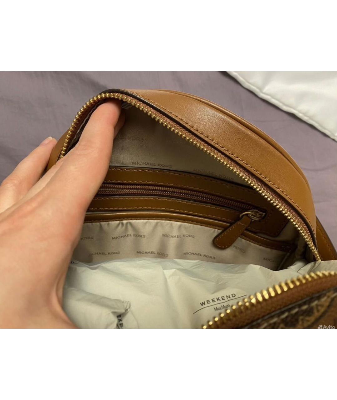 MICHAEL KORS Бежевый кожаный рюкзак, фото 8
