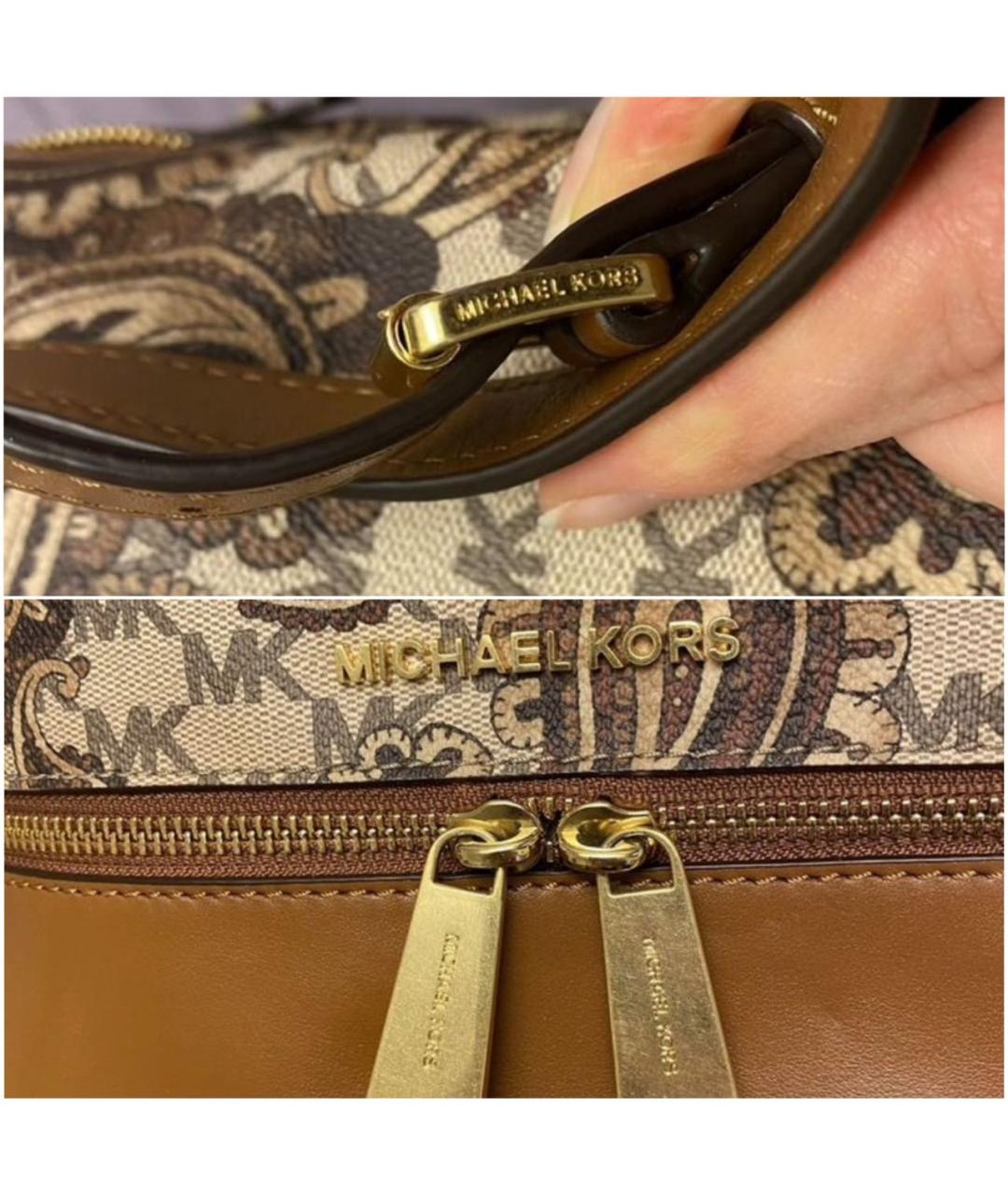 MICHAEL KORS Бежевый кожаный рюкзак, фото 3