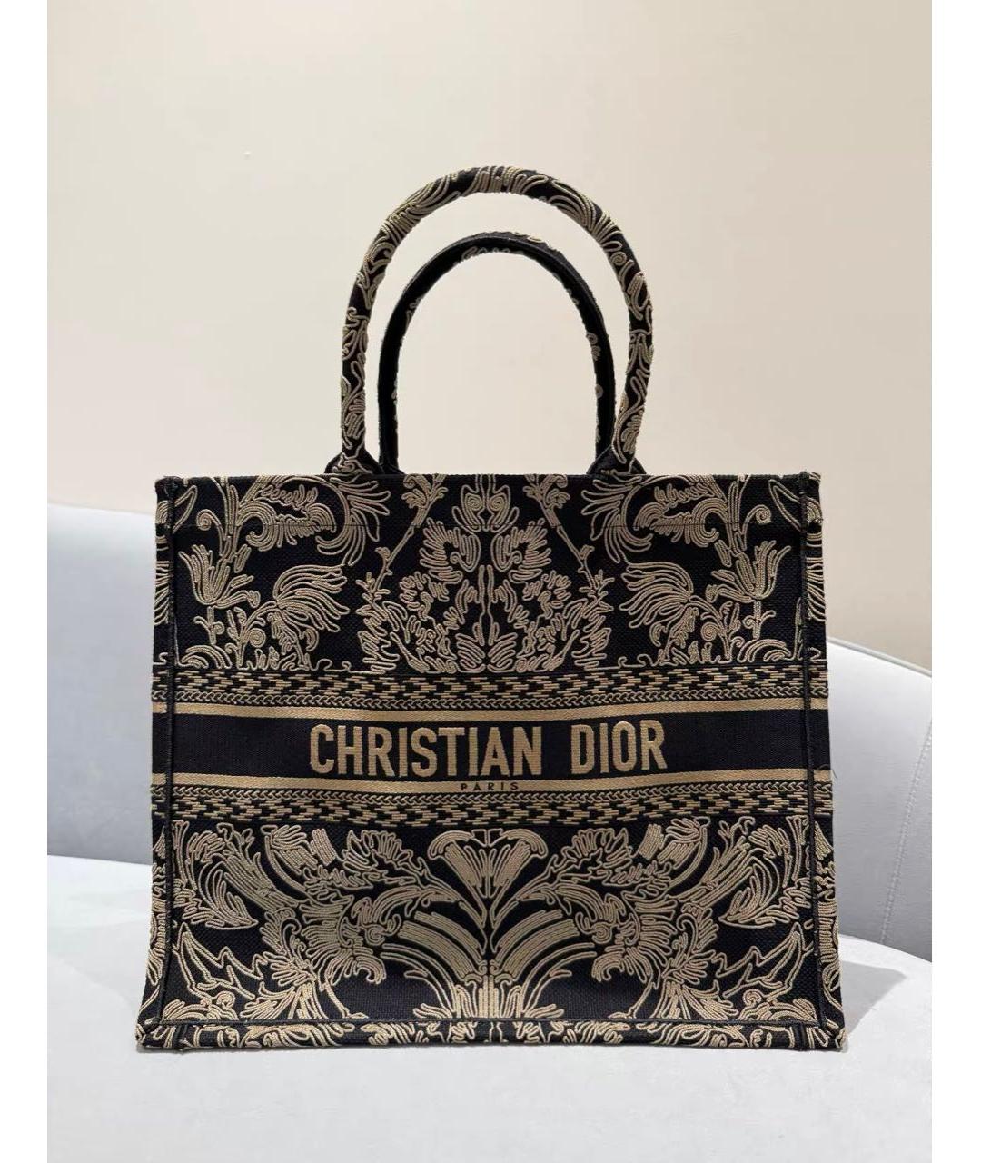 CHRISTIAN DIOR Черная тканевая сумка тоут, фото 2