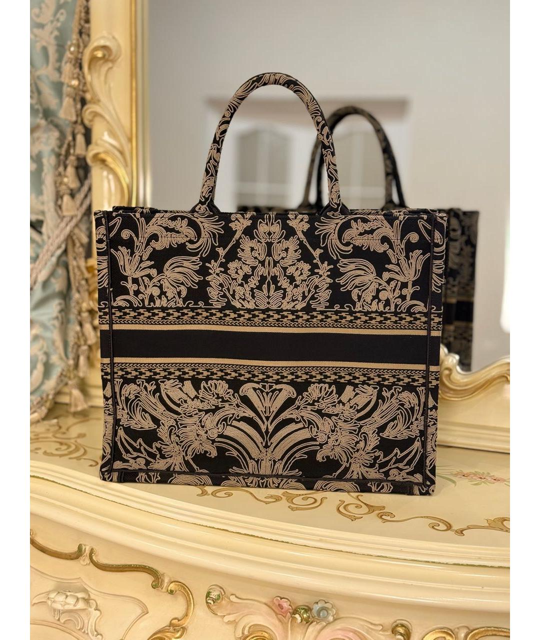 CHRISTIAN DIOR Черная тканевая сумка тоут, фото 3