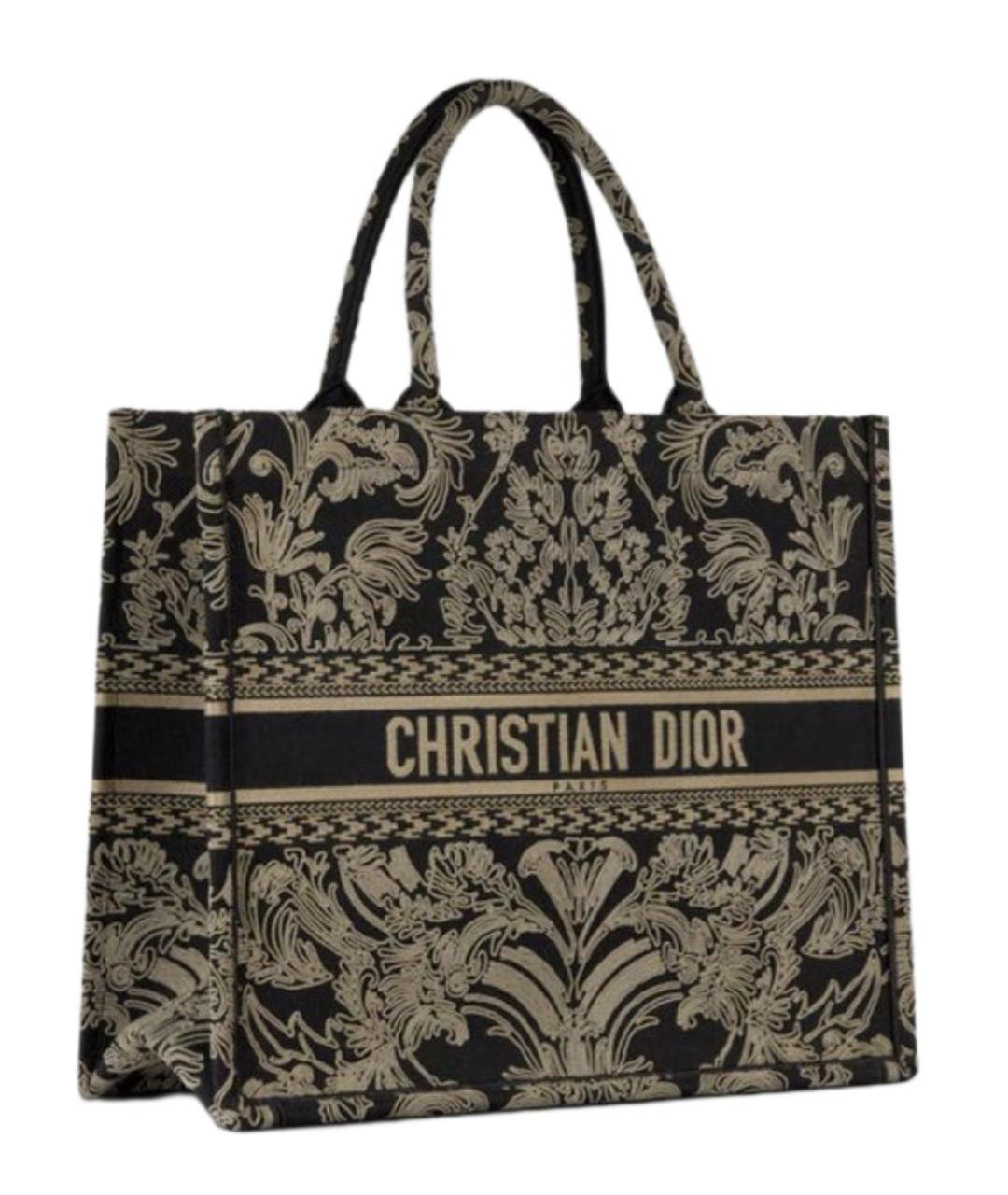 CHRISTIAN DIOR Черная тканевая сумка тоут, фото 9
