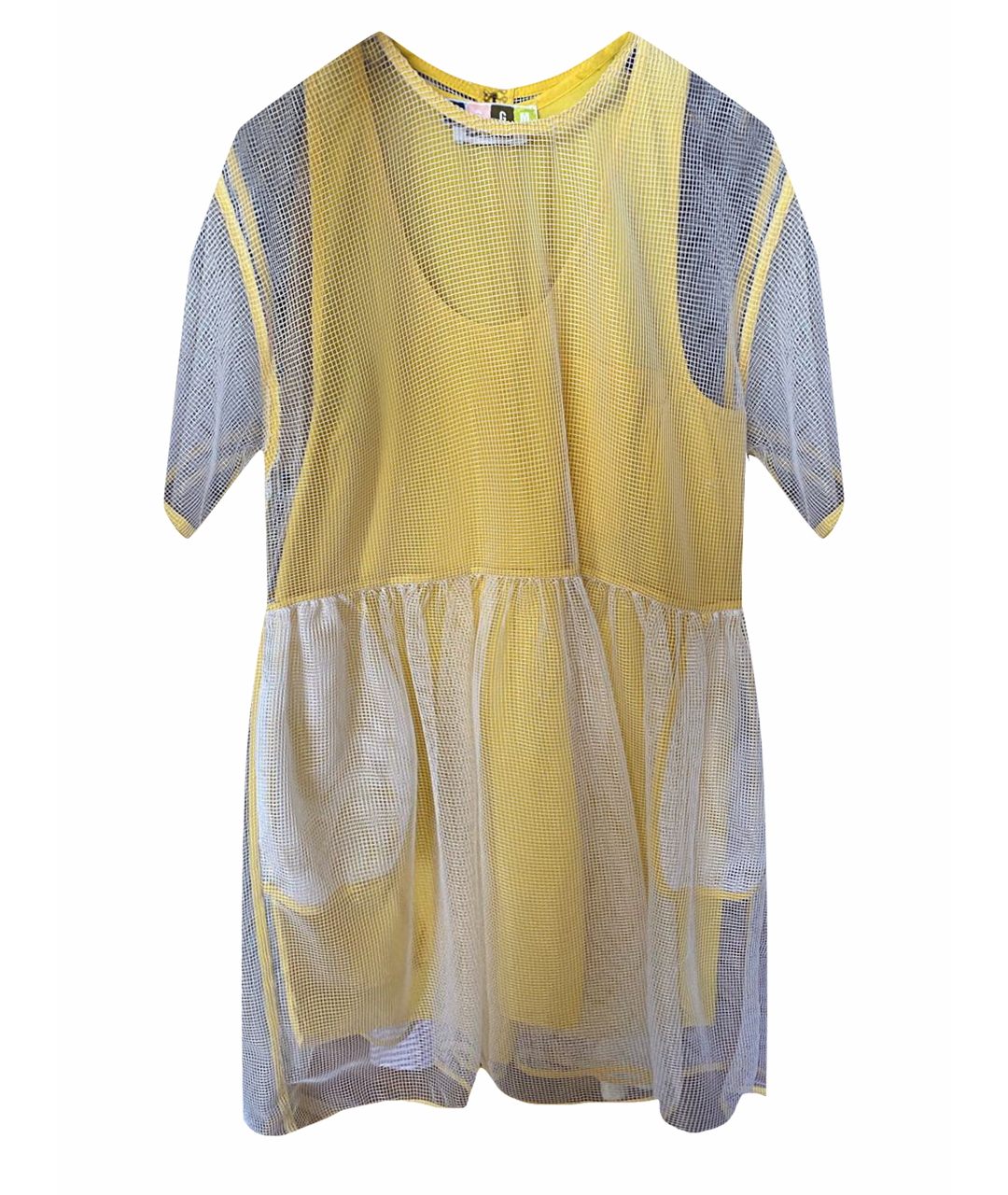 MSGM Желтое хлопковое повседневное платье, фото 1