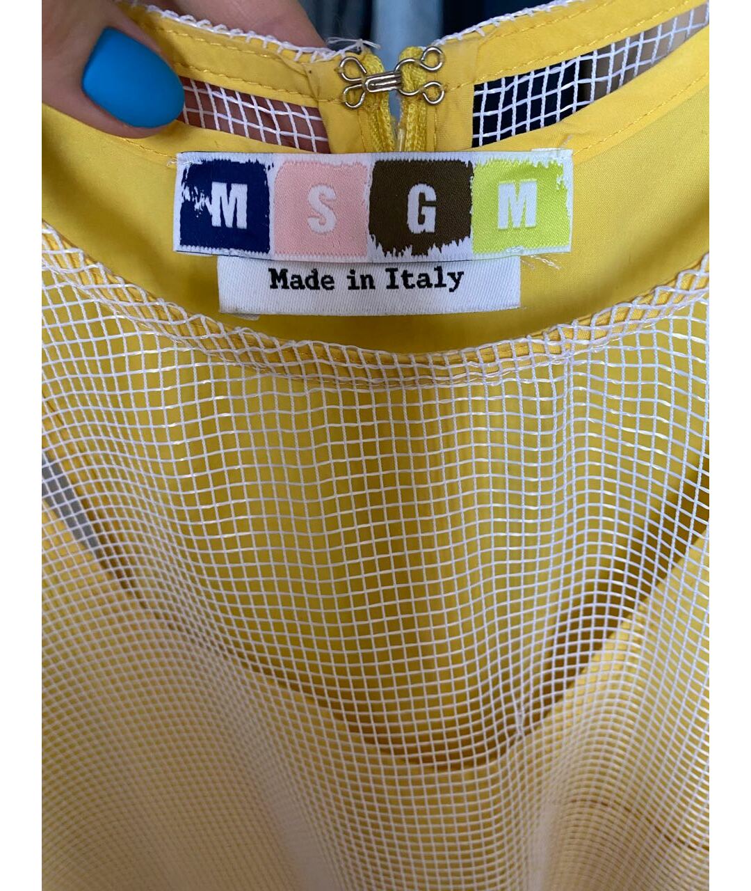MSGM Желтое хлопковое повседневное платье, фото 3