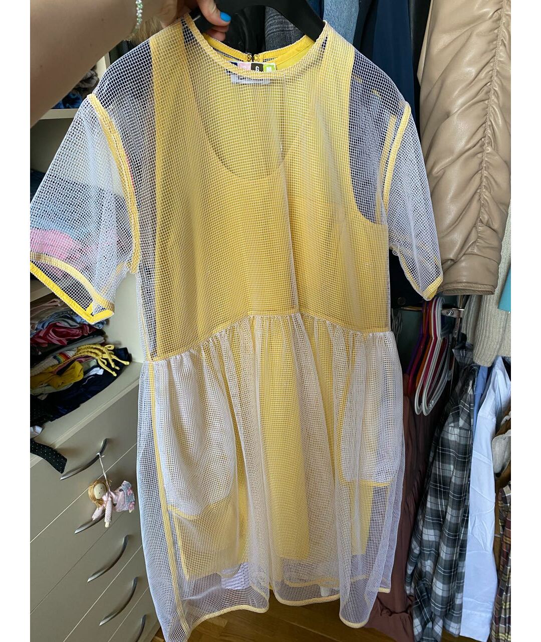 MSGM Желтое хлопковое повседневное платье, фото 6