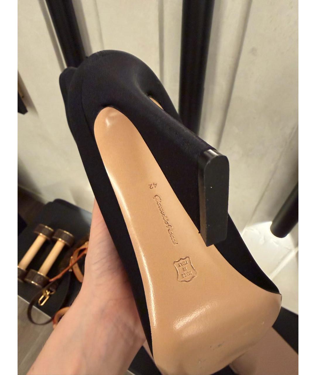 GIANVITO ROSSI Черные текстильные ботильоны, фото 4