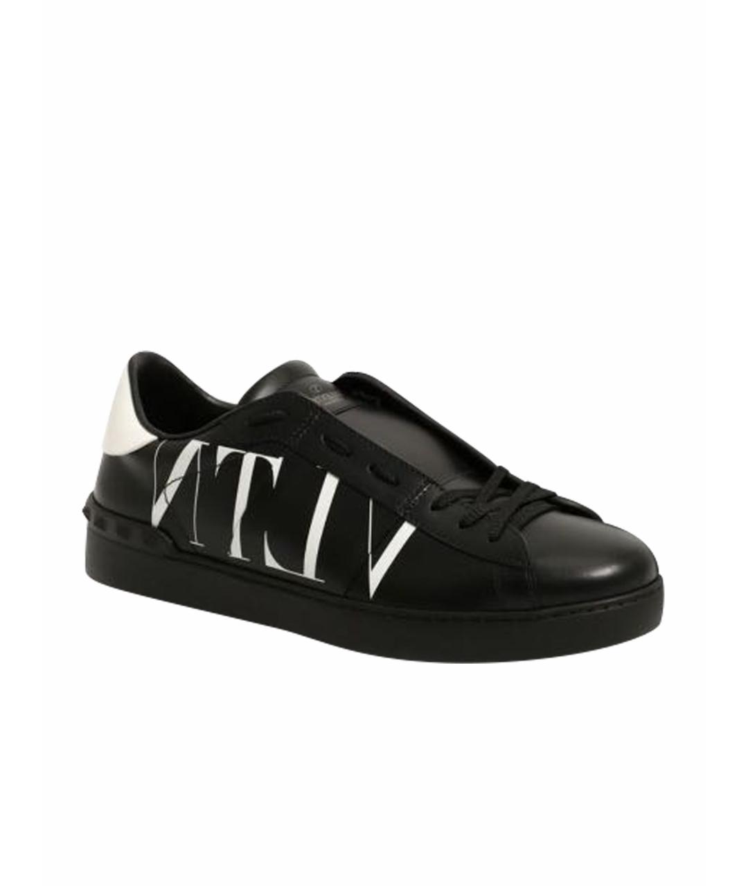 VALENTINO Черные кожаные кеды, фото 1