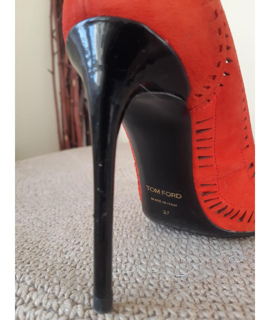 TOM FORD Красные замшевые туфли, фото 6
