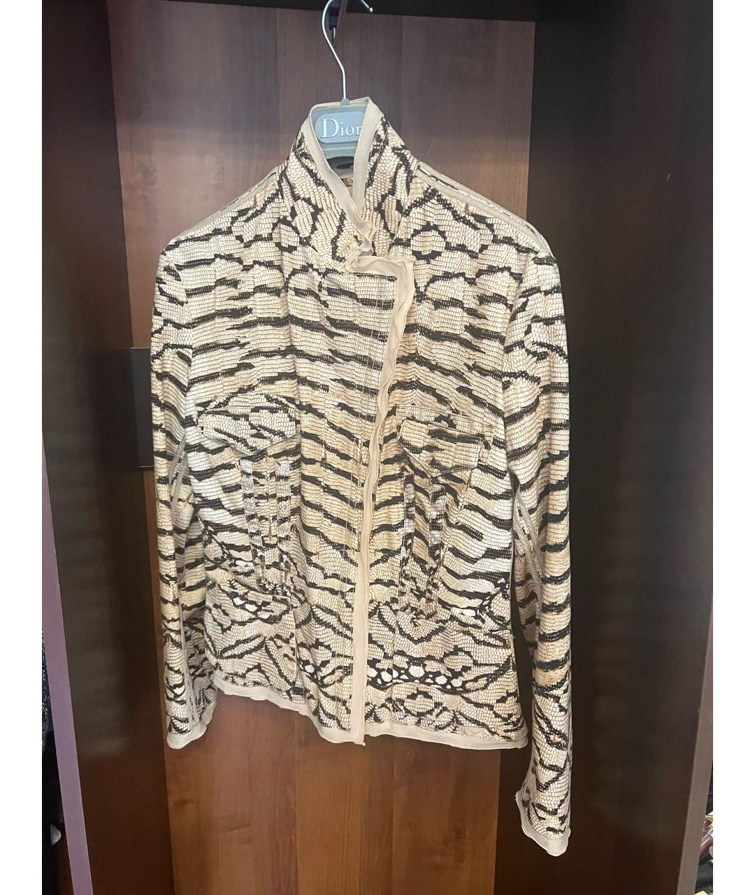 ROBERTO CAVALLI Бежевый хлопковый жакет/пиджак, фото 9