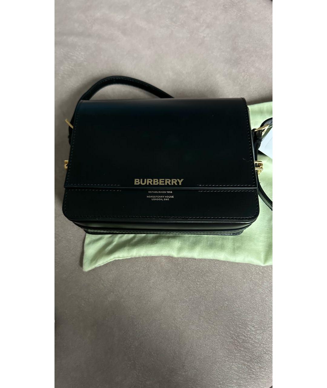 BURBERRY Черная кожаная сумка через плечо, фото 5