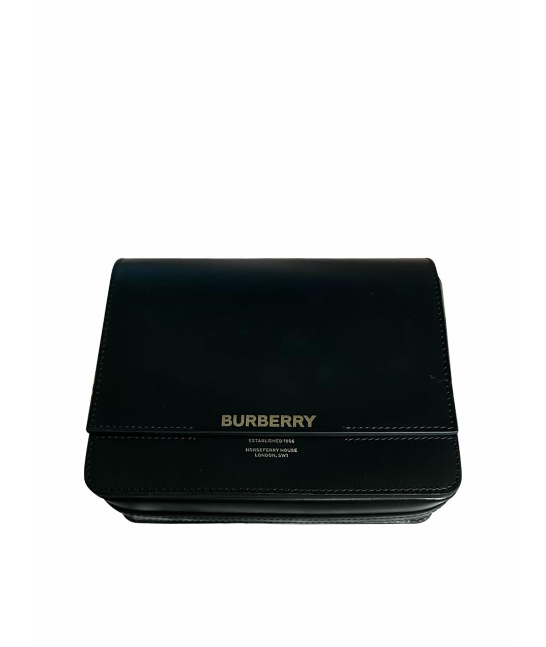 BURBERRY Черная кожаная сумка через плечо, фото 1