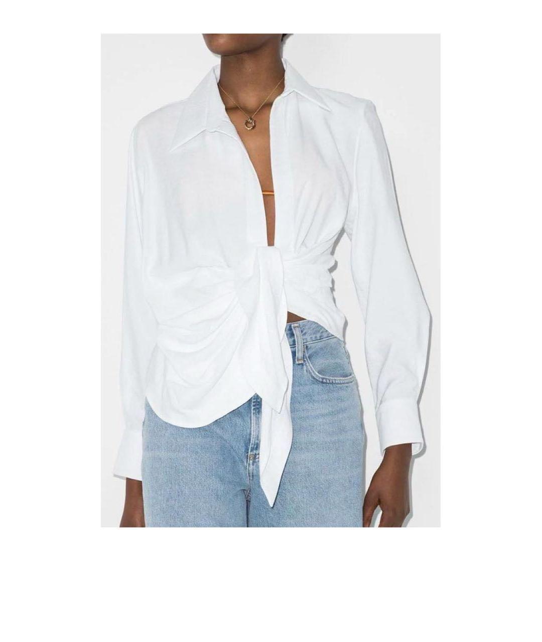 JACQUEMUS Белая вискозная рубашка, фото 6