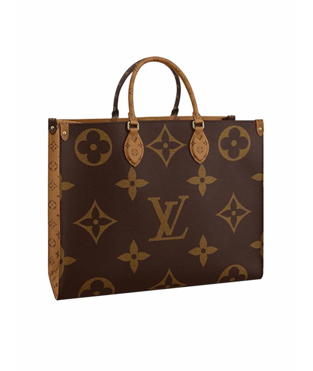 LOUIS VUITTON Коричневая кожаная сумка тоут, фото 1