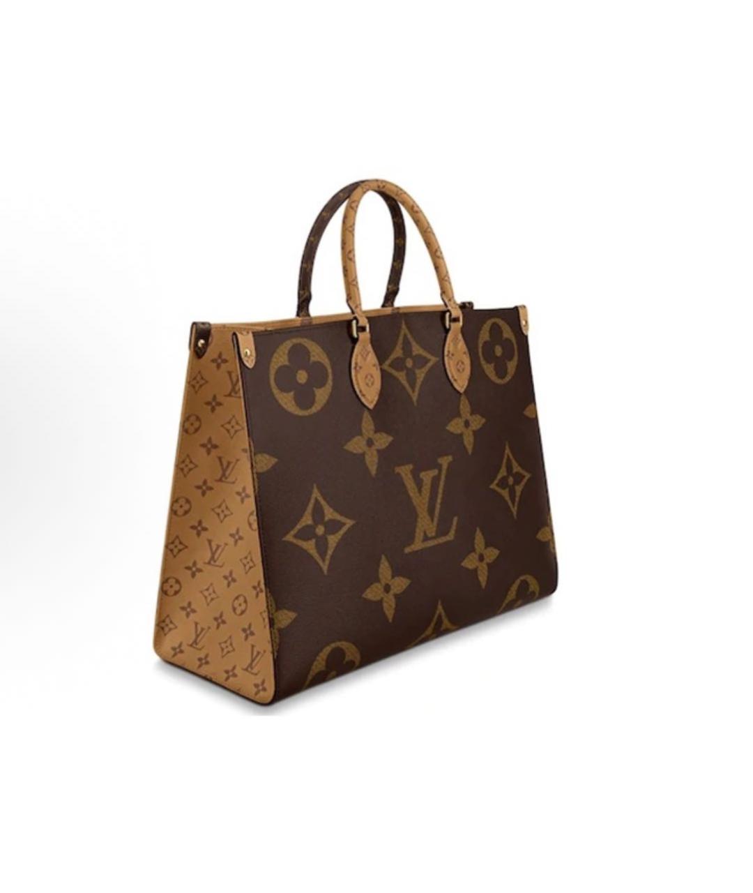LOUIS VUITTON Коричневая кожаная сумка тоут, фото 2