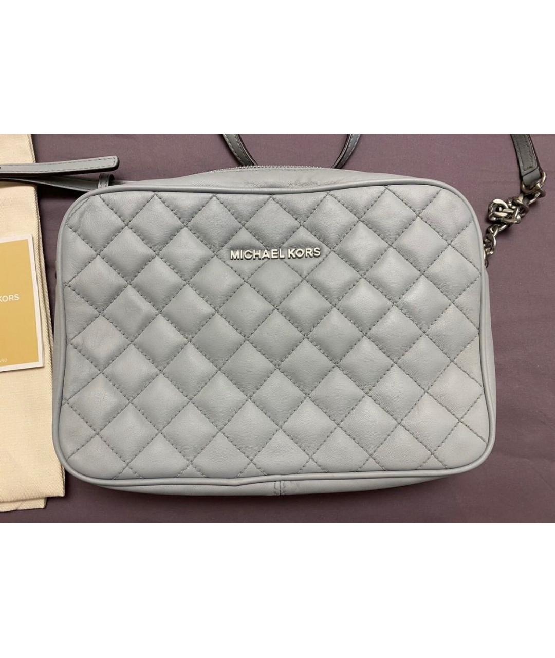 MICHAEL KORS Голубая кожаная сумка через плечо, фото 3