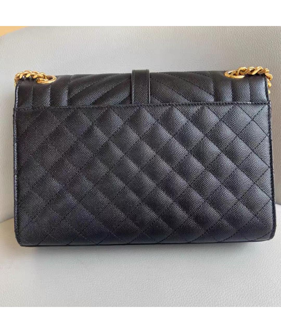 SAINT LAURENT Черная кожаная сумка через плечо, фото 3