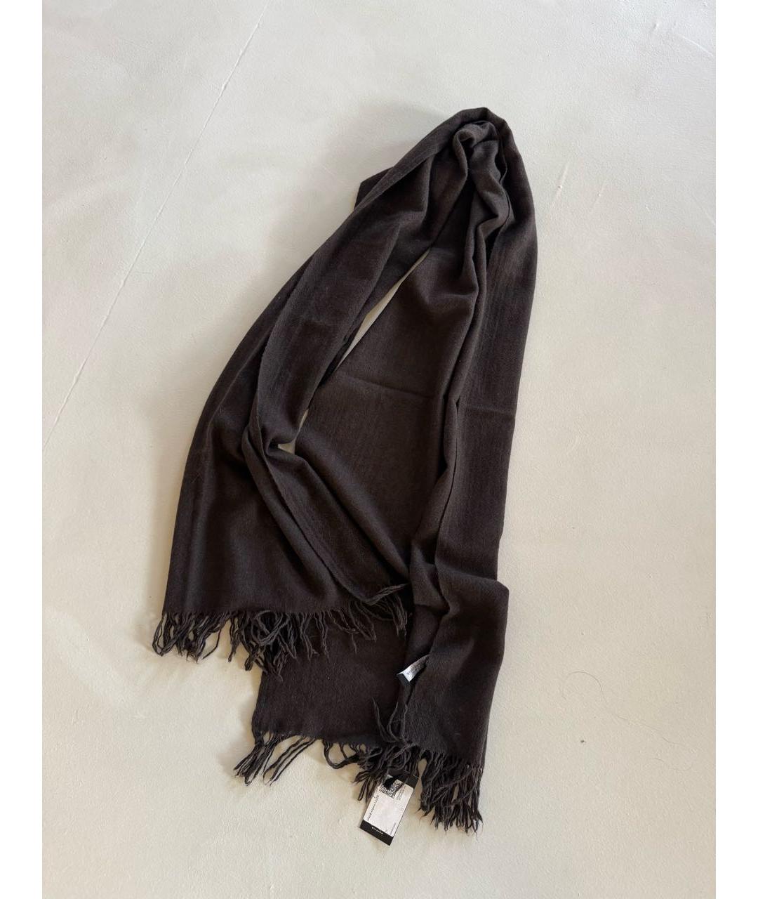 SAINT LAURENT Коричневый кашемировый шарф, фото 5