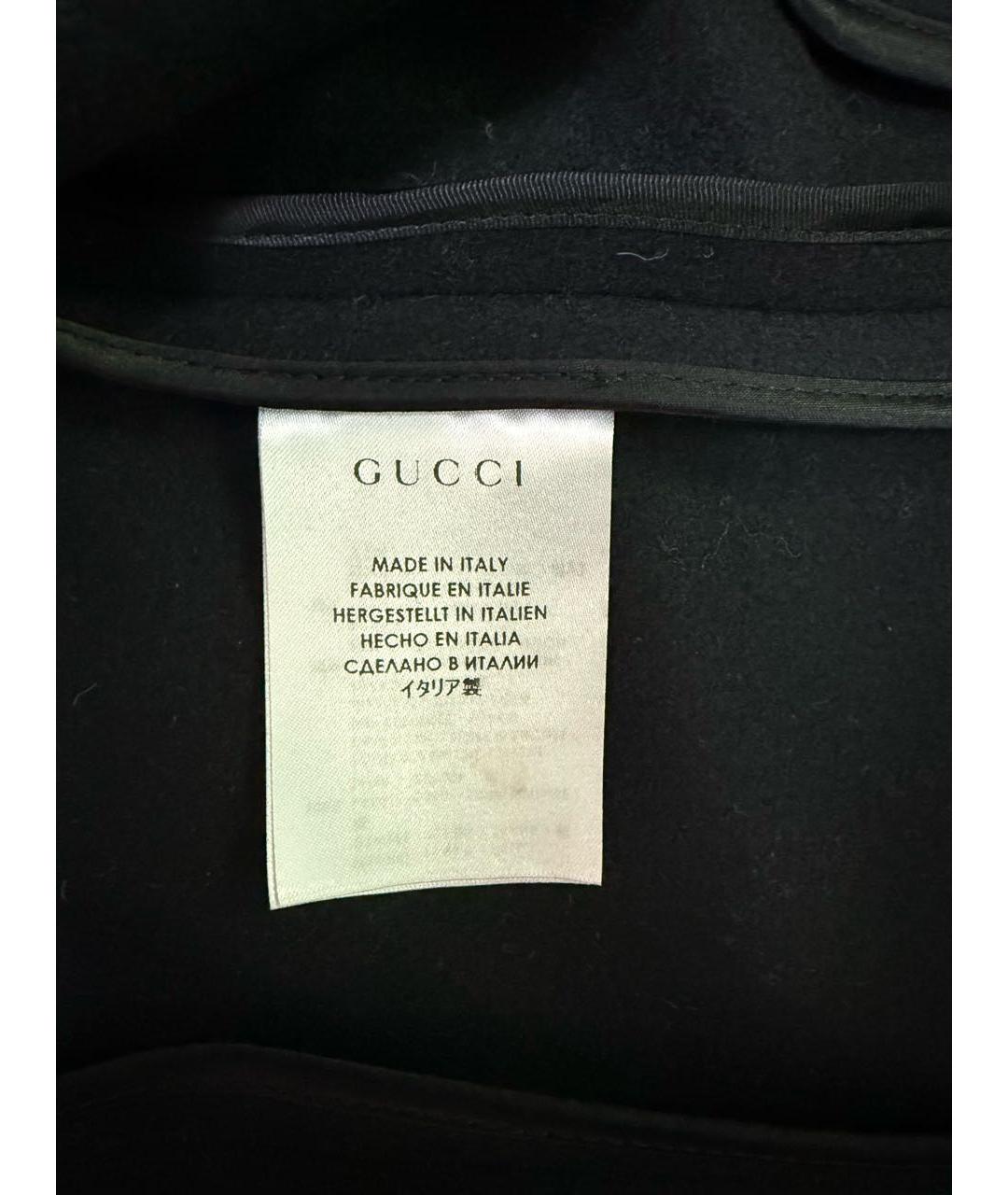 GUCCI Черное шерстяное пальто, фото 5