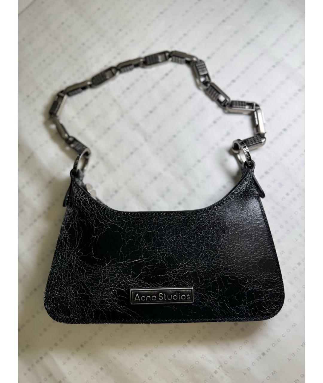 ACNE STUDIOS Черная кожаная сумка тоут, фото 5