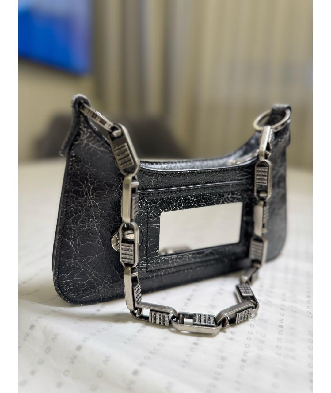 ACNE STUDIOS Черная кожаная сумка тоут, фото 2