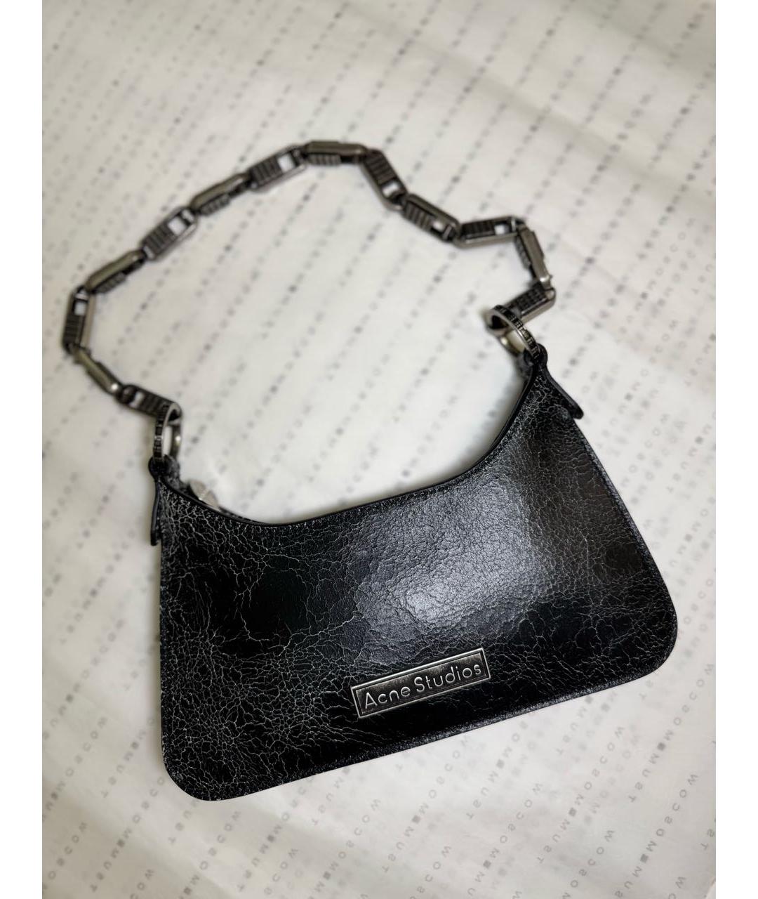 ACNE STUDIOS Черная кожаная сумка тоут, фото 6