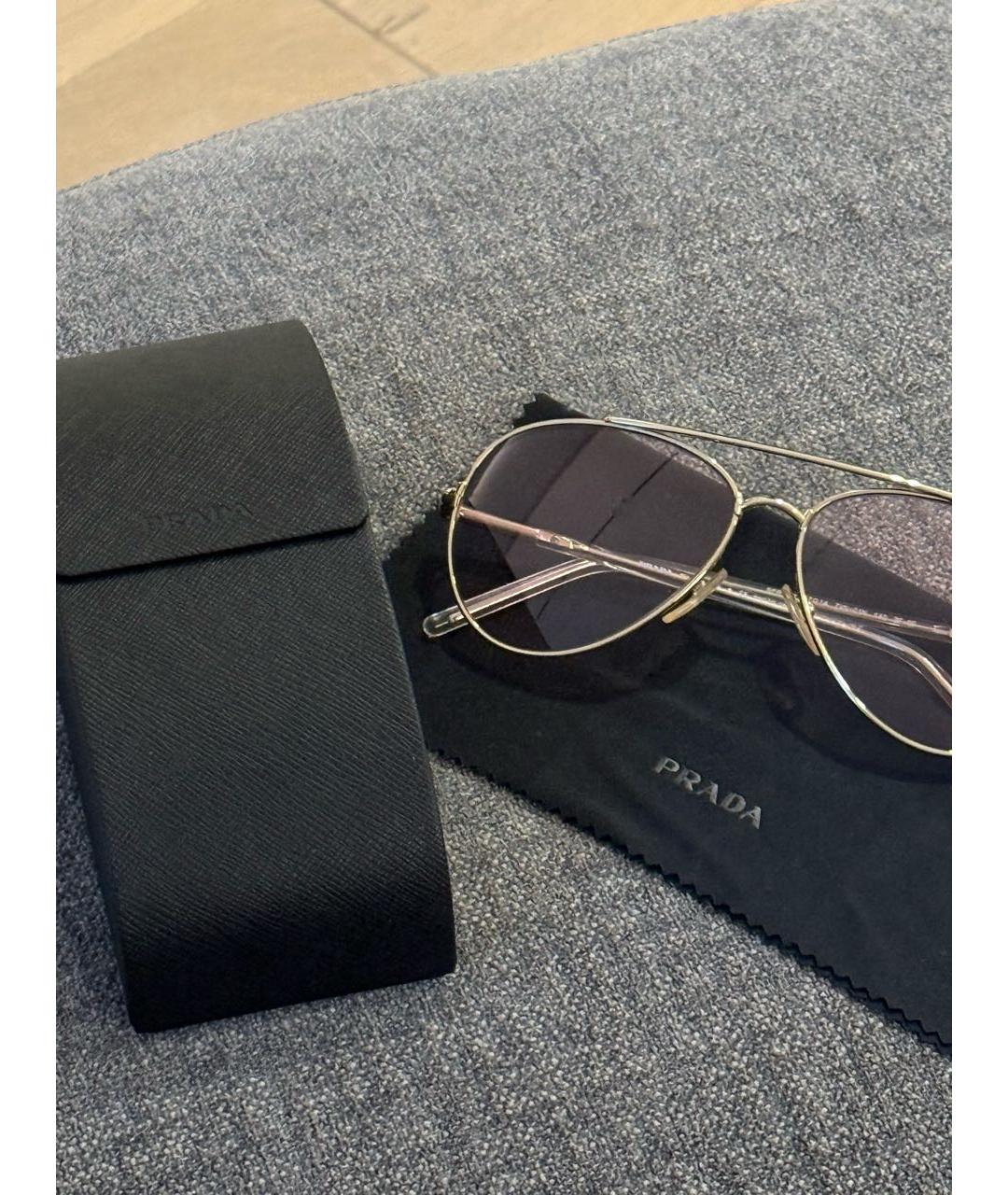 PRADA Розовые металлические солнцезащитные очки, фото 4