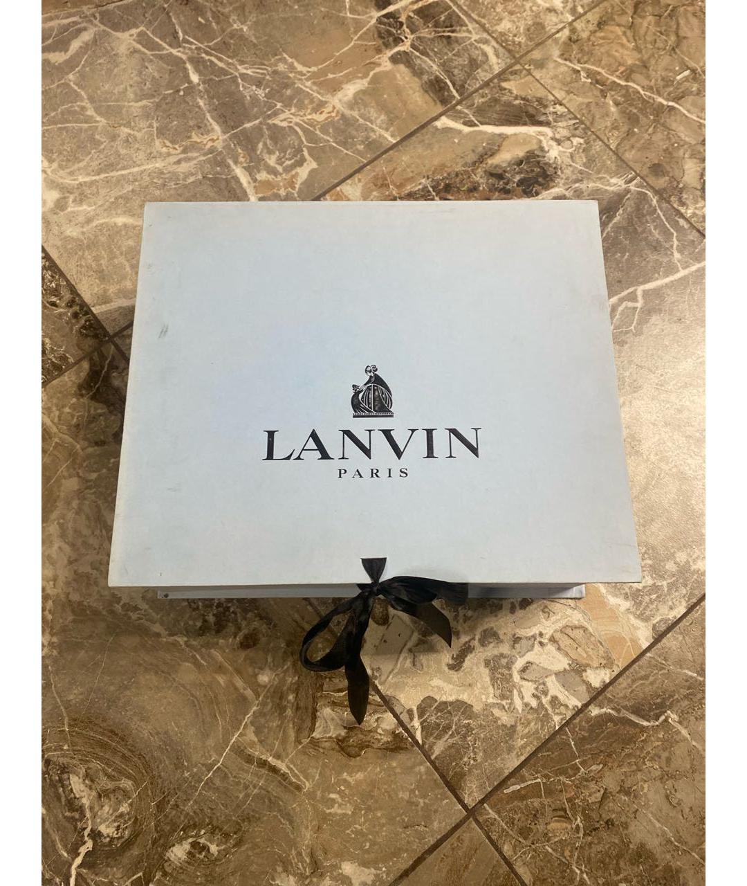 LANVIN Черные кожаные босоножки, фото 2