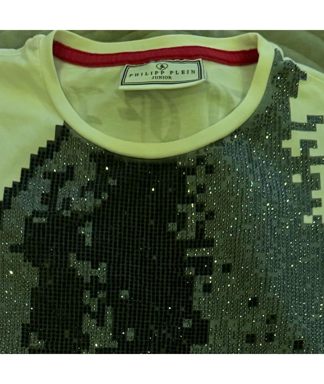 PHILIPP PLEIN JUNIOR Мульти хлопковая детская футболка, фото 3