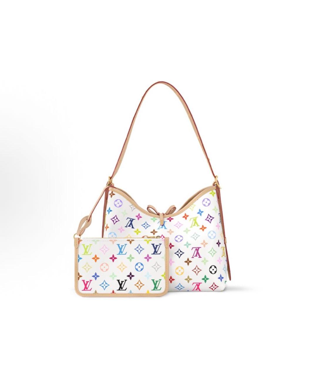 LOUIS VUITTON Белая кожаная сумка через плечо, фото 3