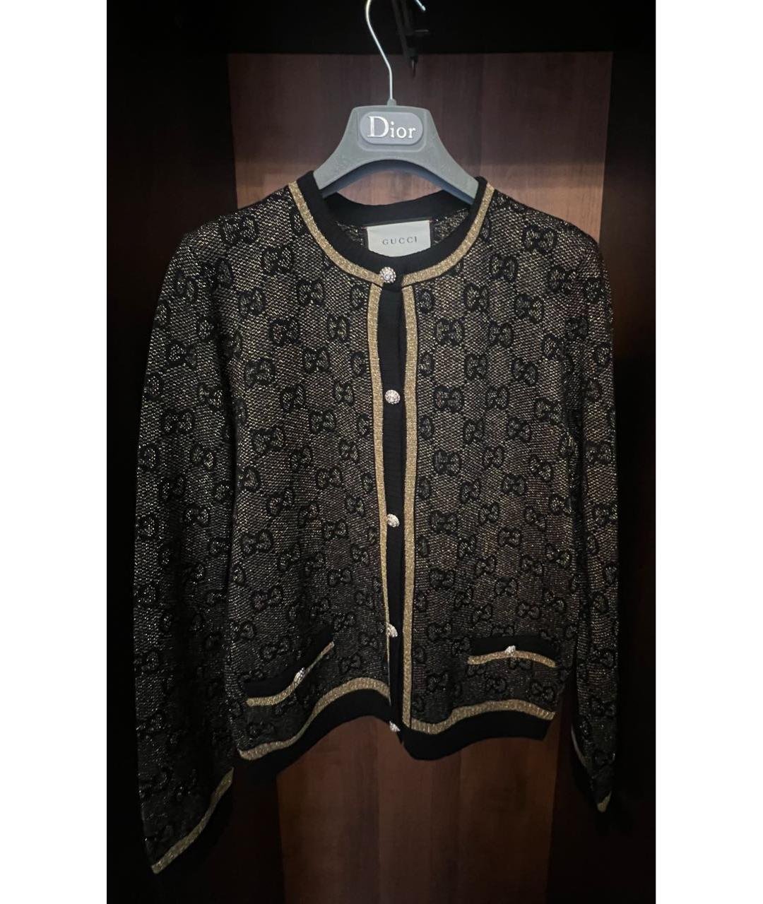 GUCCI Черный шерстяной кардиган, фото 9