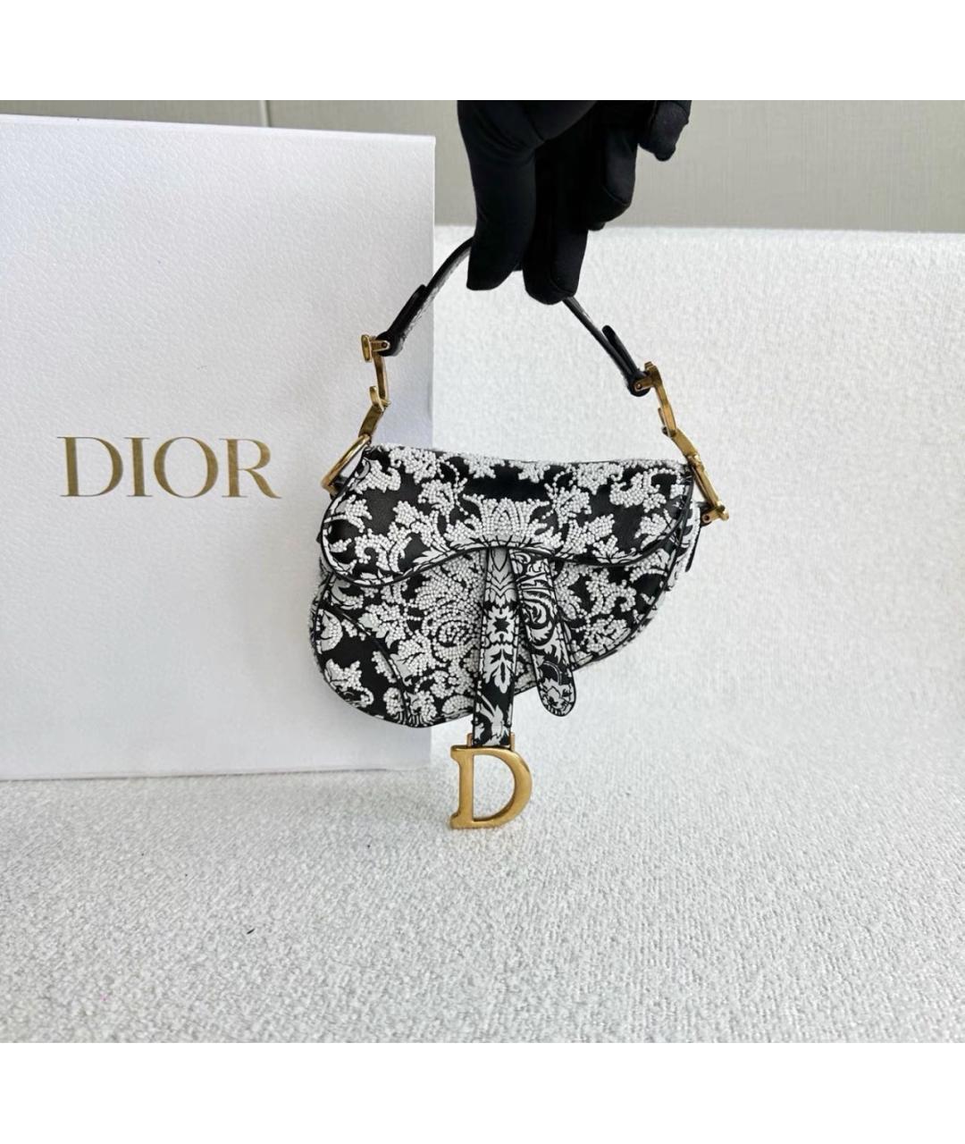 CHRISTIAN DIOR Черная кожаная сумка через плечо, фото 8