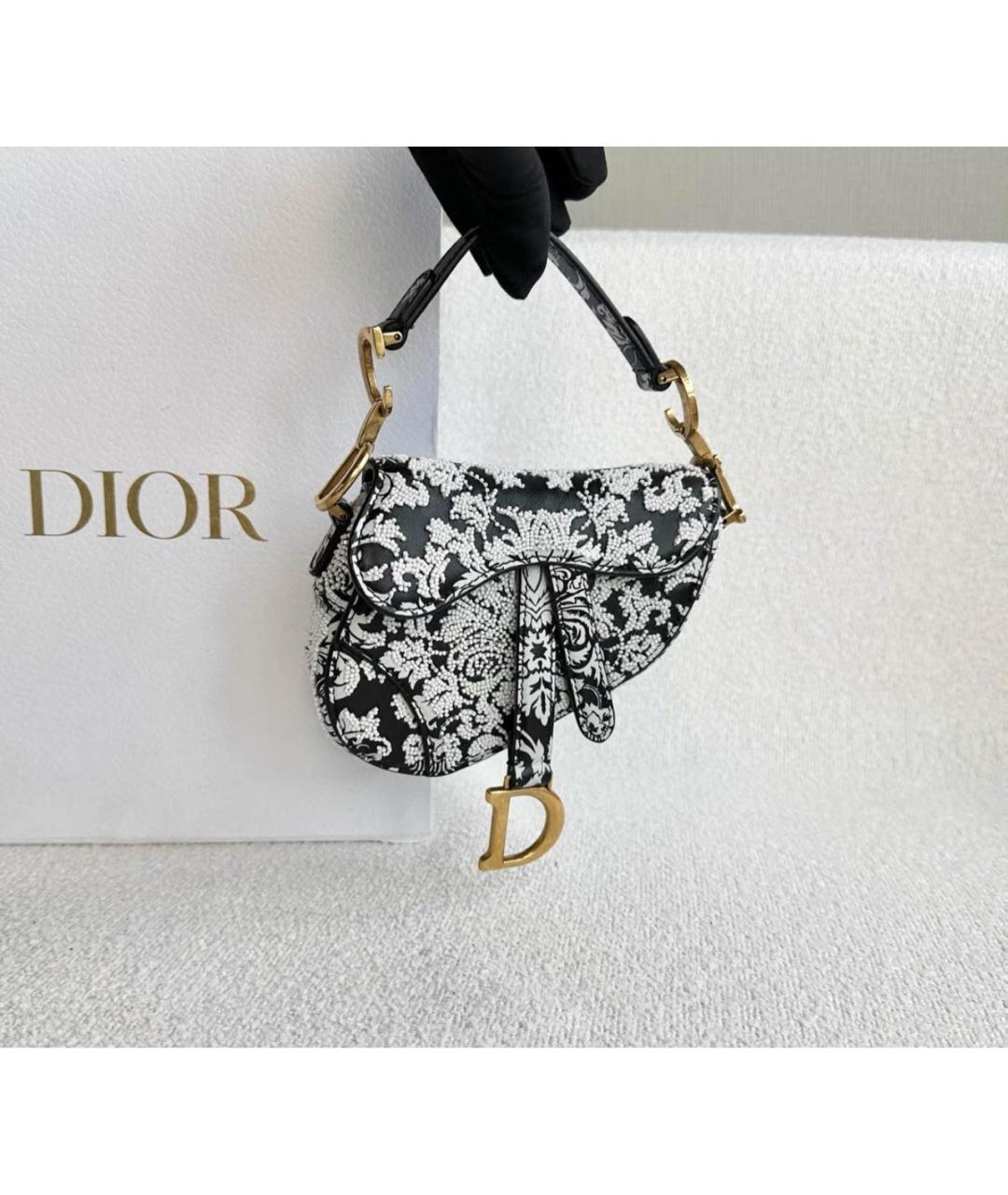 CHRISTIAN DIOR Черная кожаная сумка через плечо, фото 4